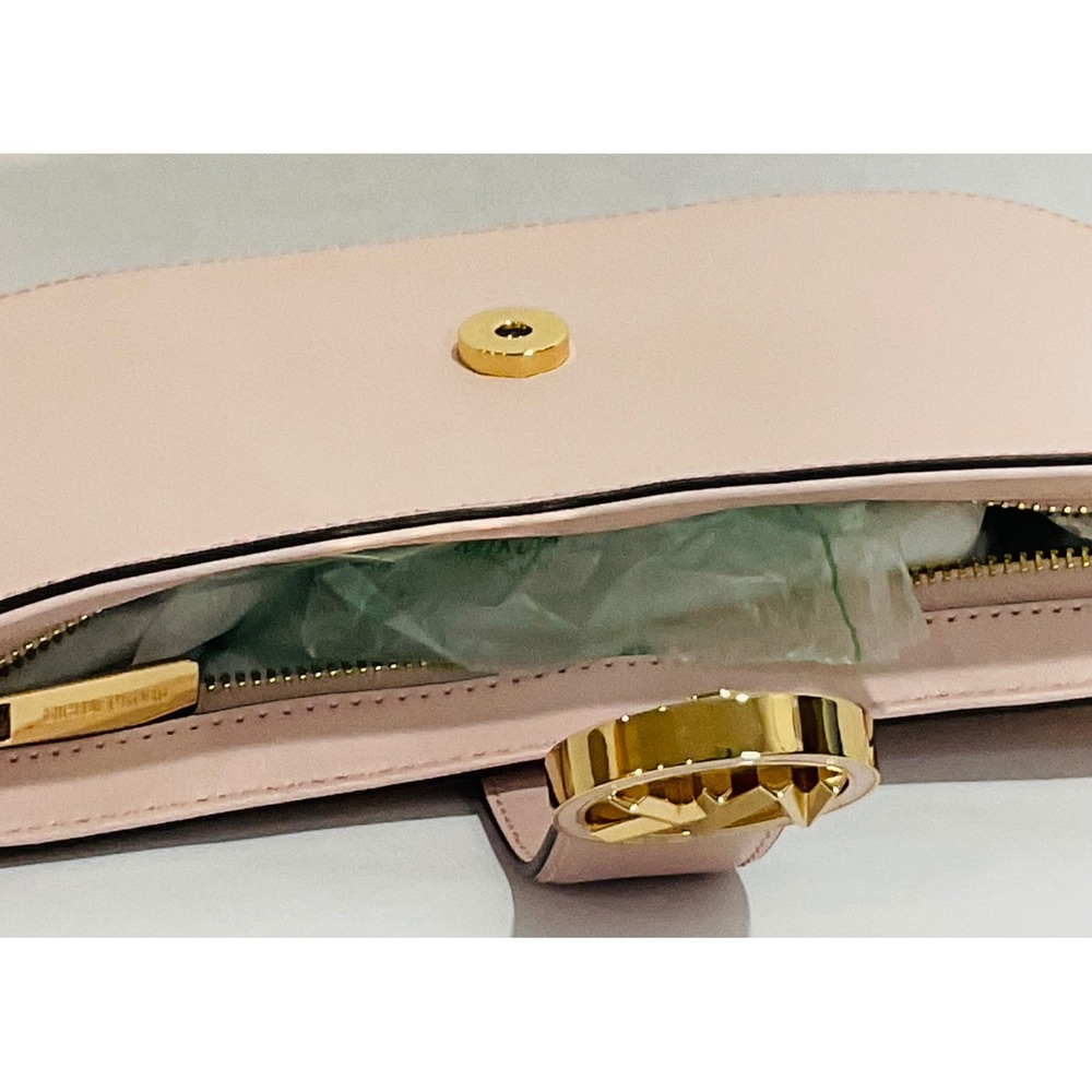 Michael Kors Carmen pouchette powder blush pink small vegan shoulder bag purse - Picture 11 of 15